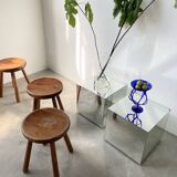 4 hammered brutalist stools