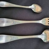 Ercuis silver-plated metal cutlery set with laurels decor