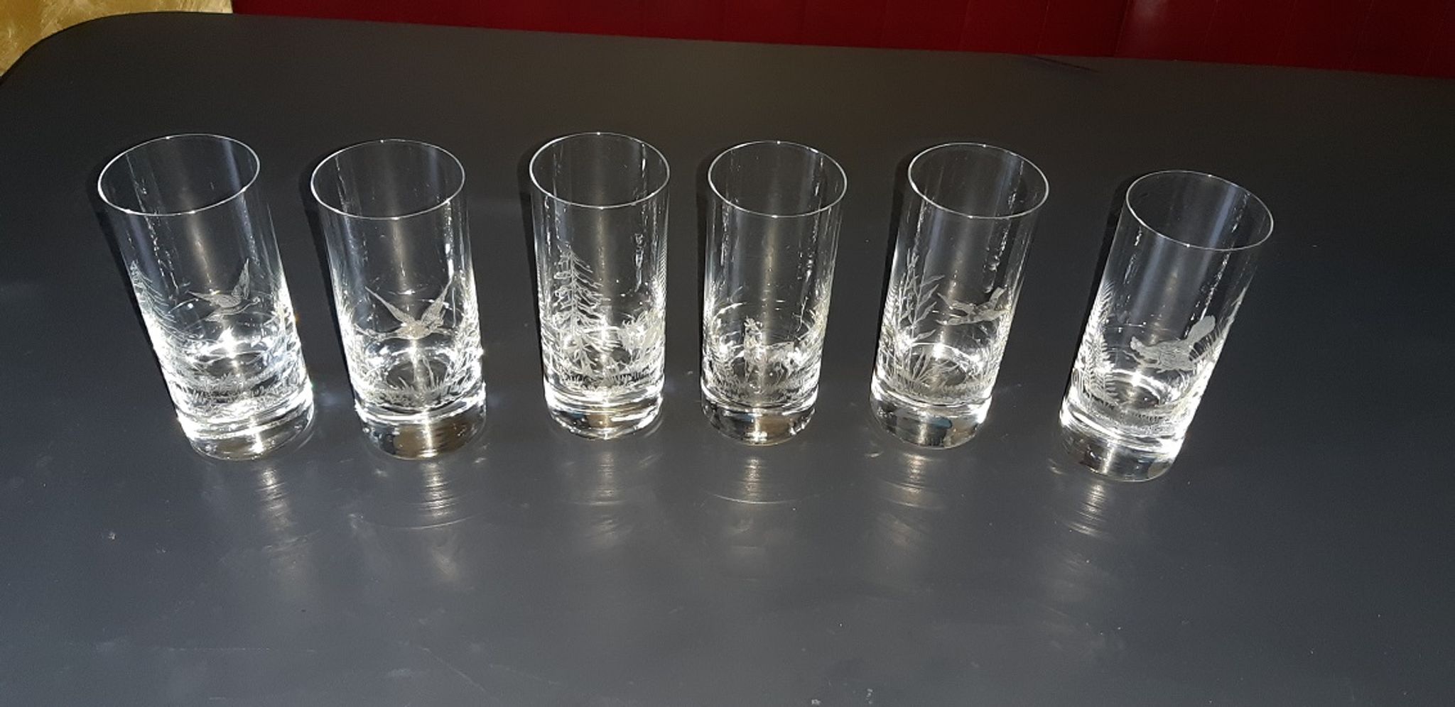 Lot de 6 verres gravés Moser