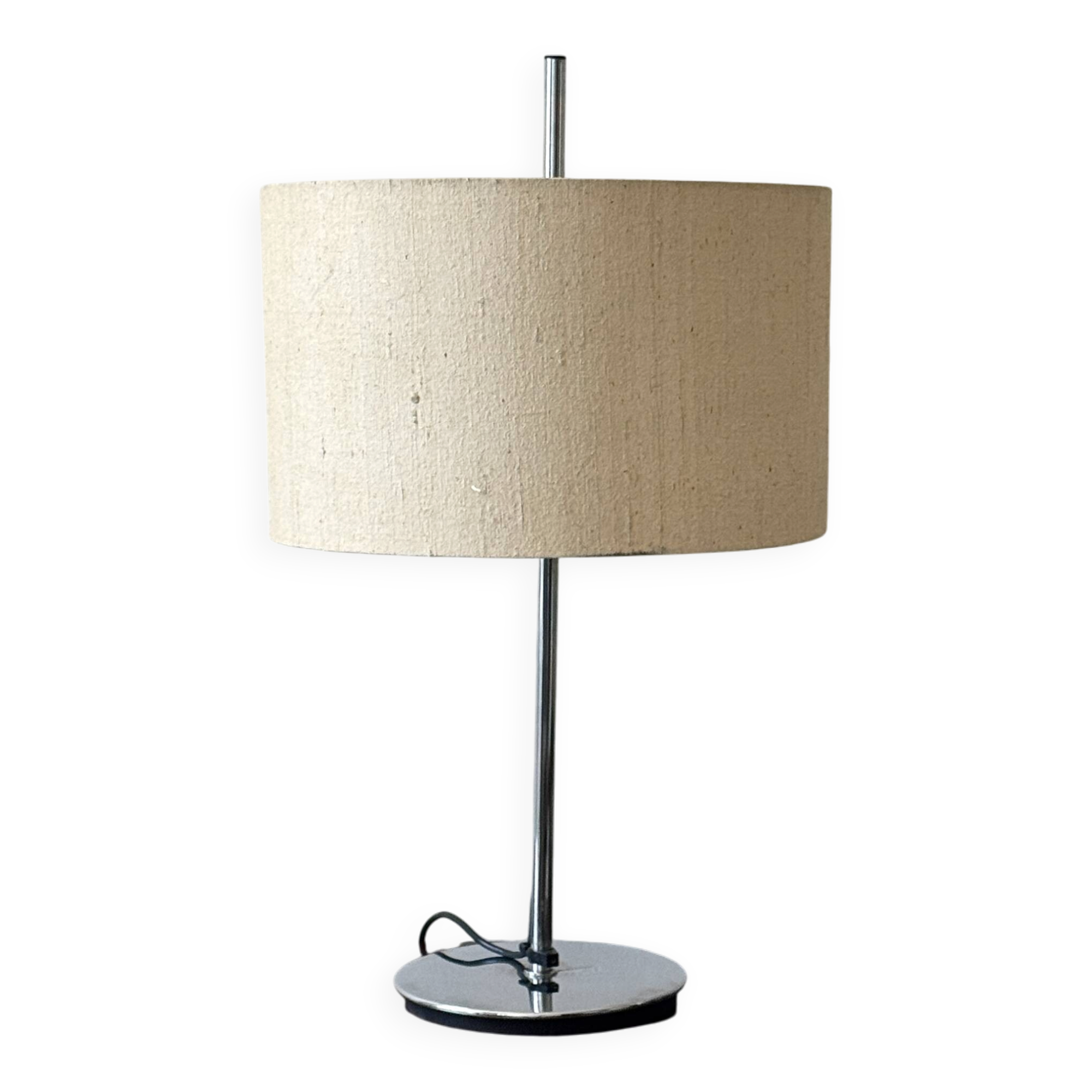 Lampe de table Staff Leuchten chrome et lin/coton, Germany 1970