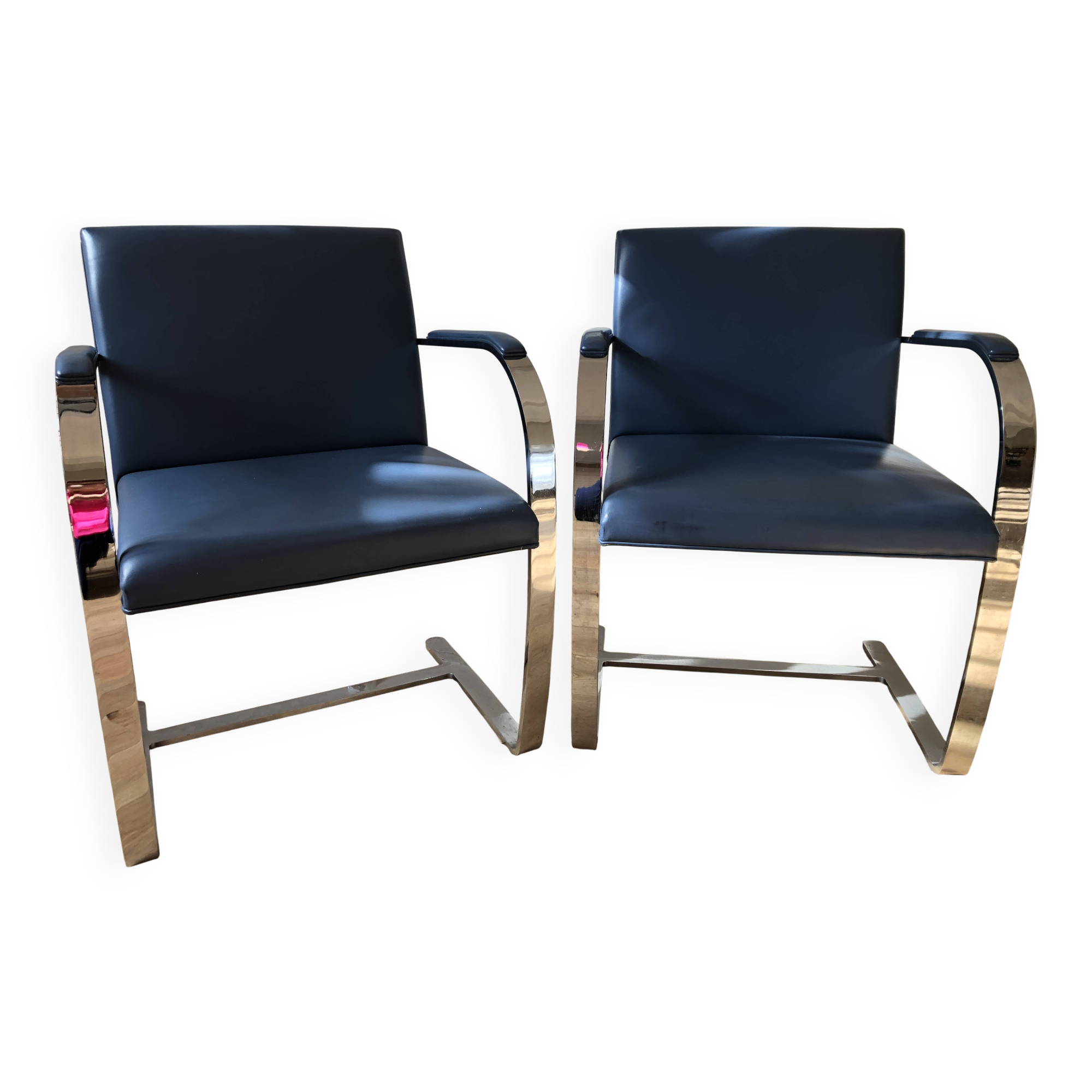 PAIR OF BRNO Knoll ARMCHAIRS, design Mies van der Rohe