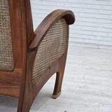 1970s, Danish 2-seater sofa by Klaus Wettergren, cotton fabric, teak wood.