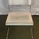 Set of 4 Italian Spilimbergo chairs in chromed steel and white plastic
