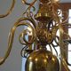 "Dutch" gold metal chandelier with 9 light arms - 1960