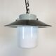 Industrial Hanging Lamp with Milk Glass, 1970s