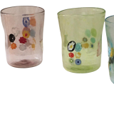 Service of 6 Murano glasses water "goto" "murrisa" in Murano glass unique piece