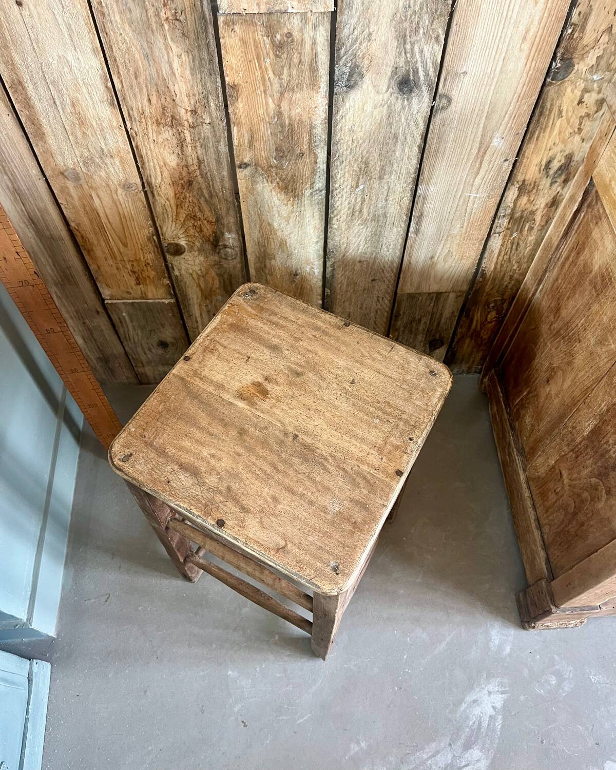 Wooden workshop stool