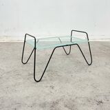 Metal and glass coffee table, France 1950