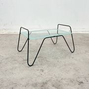 Table basse en métal et verre, France 1950