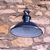 Antique cast iron and enamel wall lamp from the 1930s