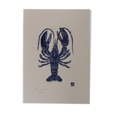 Homard bleu linogravure