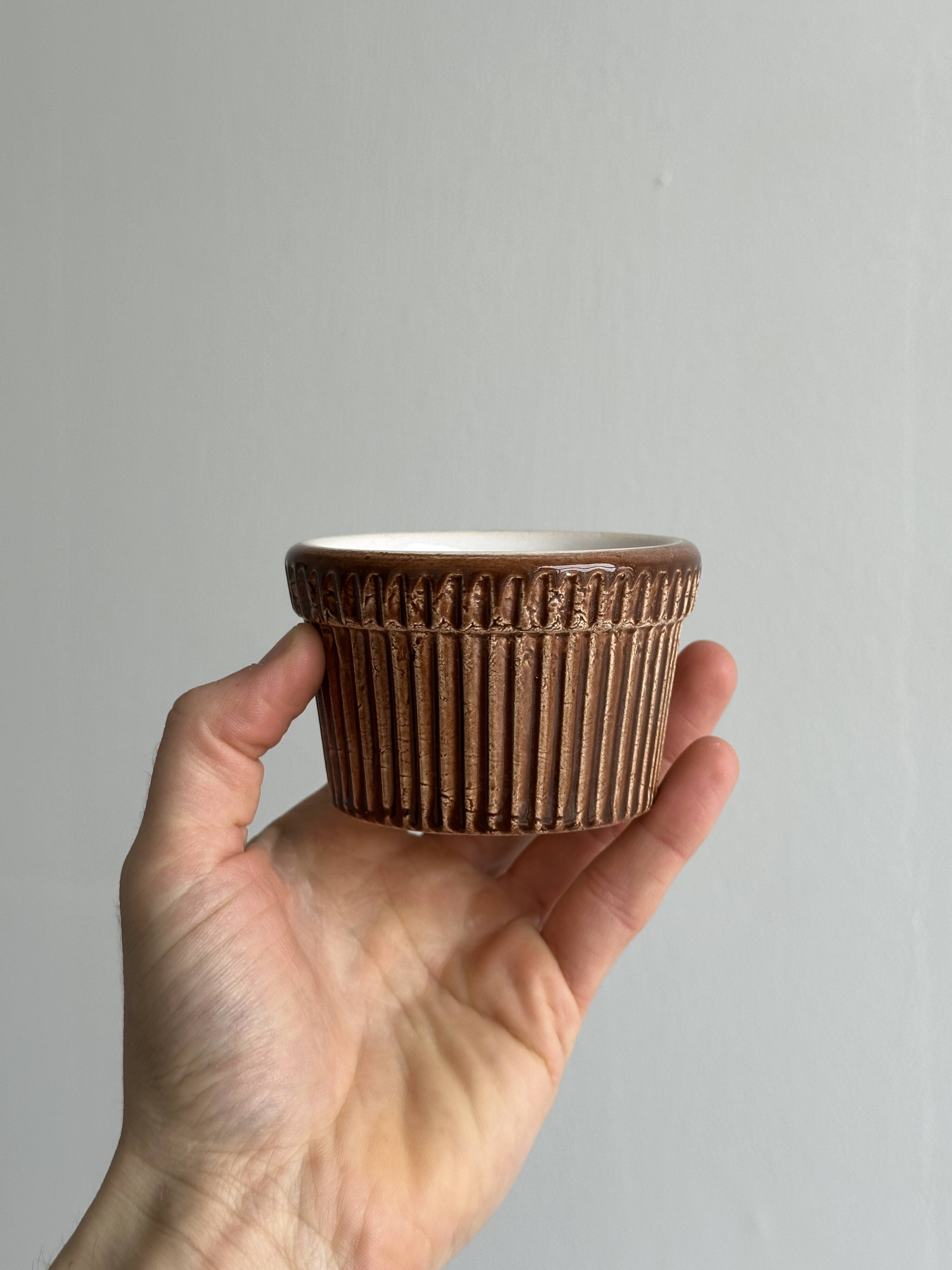 8 ramekins in old Belgian ceramic