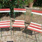 6 folding metal bistro chairs from the 1930s