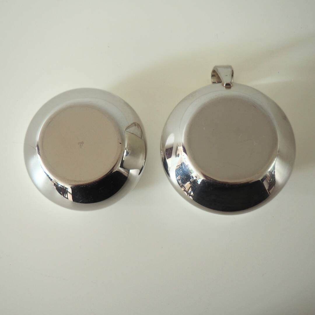 1960s Bauhaus Wagenfeld Silver Plate Sugar Cream Serving Set
