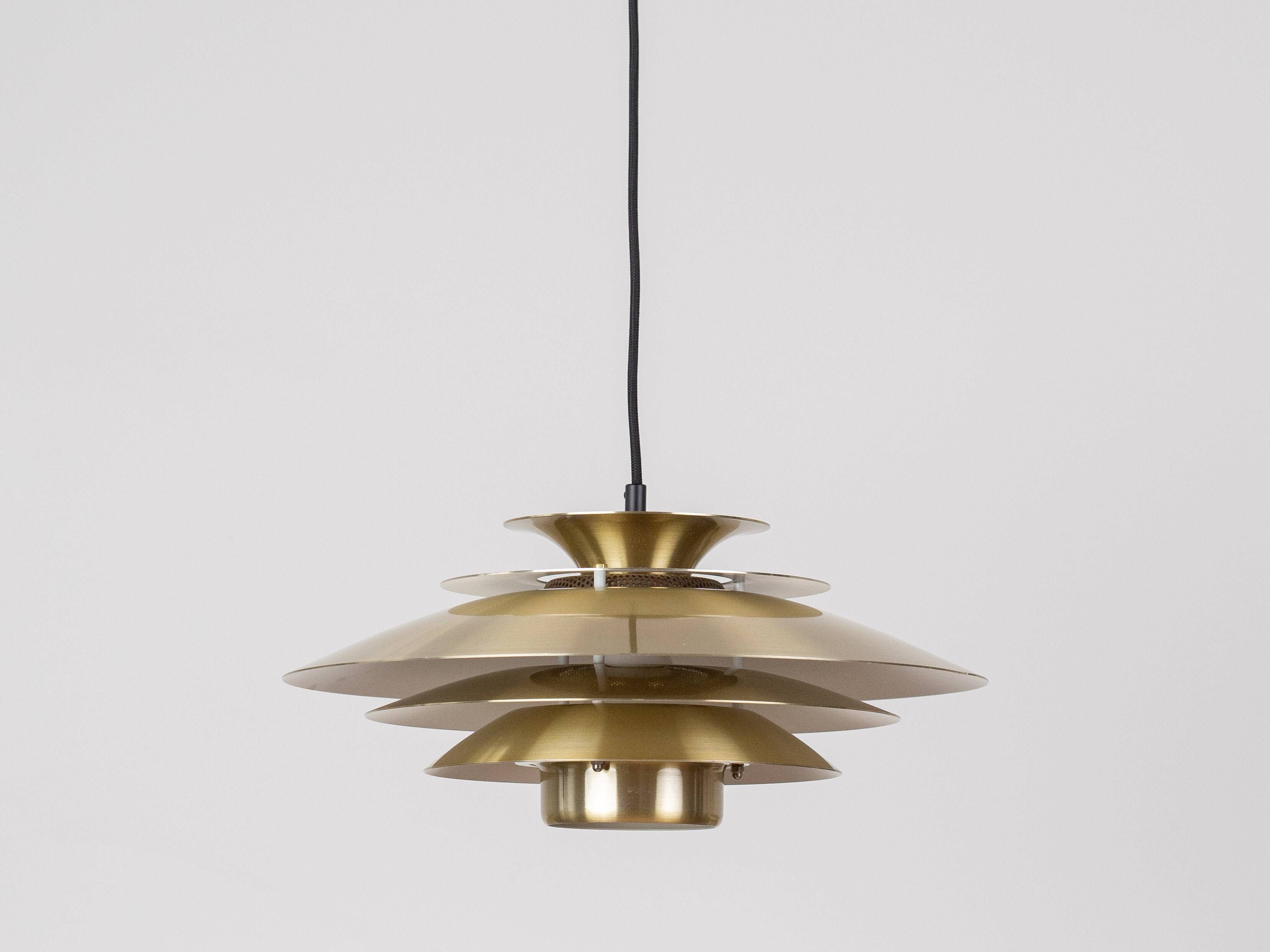 Danish vintage Verona pendant lamp by Kurt Wiborg, Jeka, 1980s