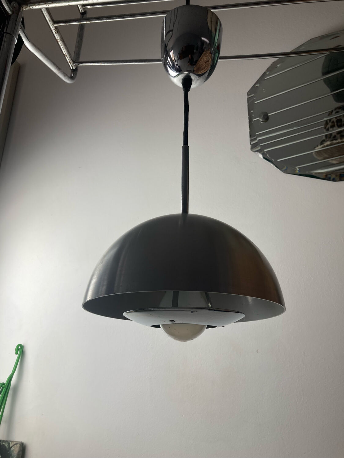 Vintage half globe pendant lamp