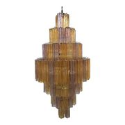 Murano Glass Amber and Violet Tronco Chandelier