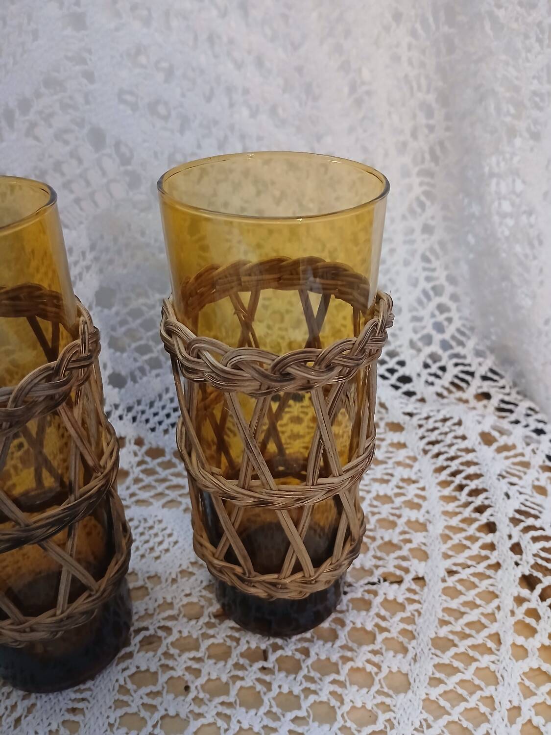 4 vintage orangeade glasses