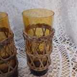 4 vintage orangeade glasses