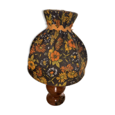 Lampe de chevet Flower Power authentique 1970 – Bois tourné
