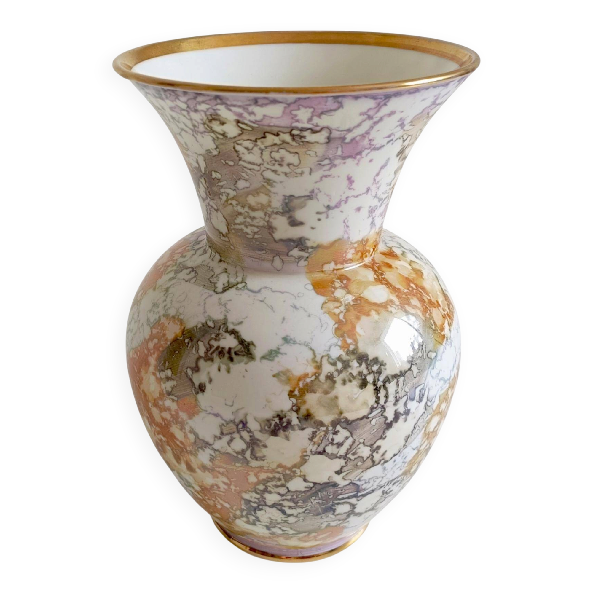 Mid-Century Modern Handmade Porcelain Vase by Hispania CH, 1970s