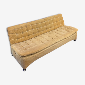 Canapé vintage des années 70 en velours côtelé