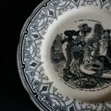 Talking plate with theme Sarreguemines series at the acclimatization garden