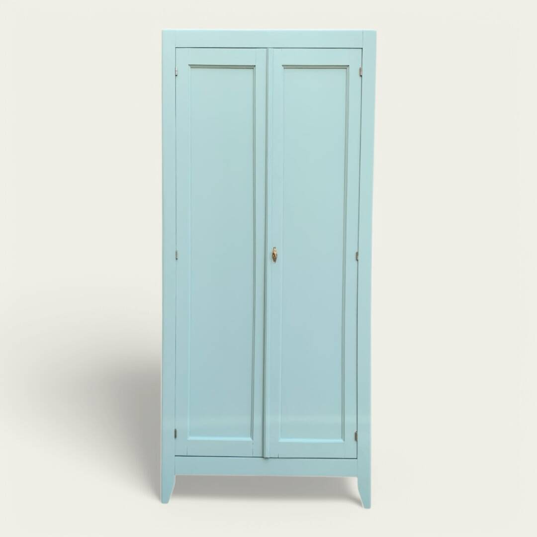 Armoire parisienne vintage bleu vert grisé