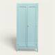 Vintage Parisian wardrobe in grey-blue green.