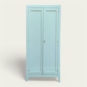 Armoire parisienne vintage bleu vert grisé