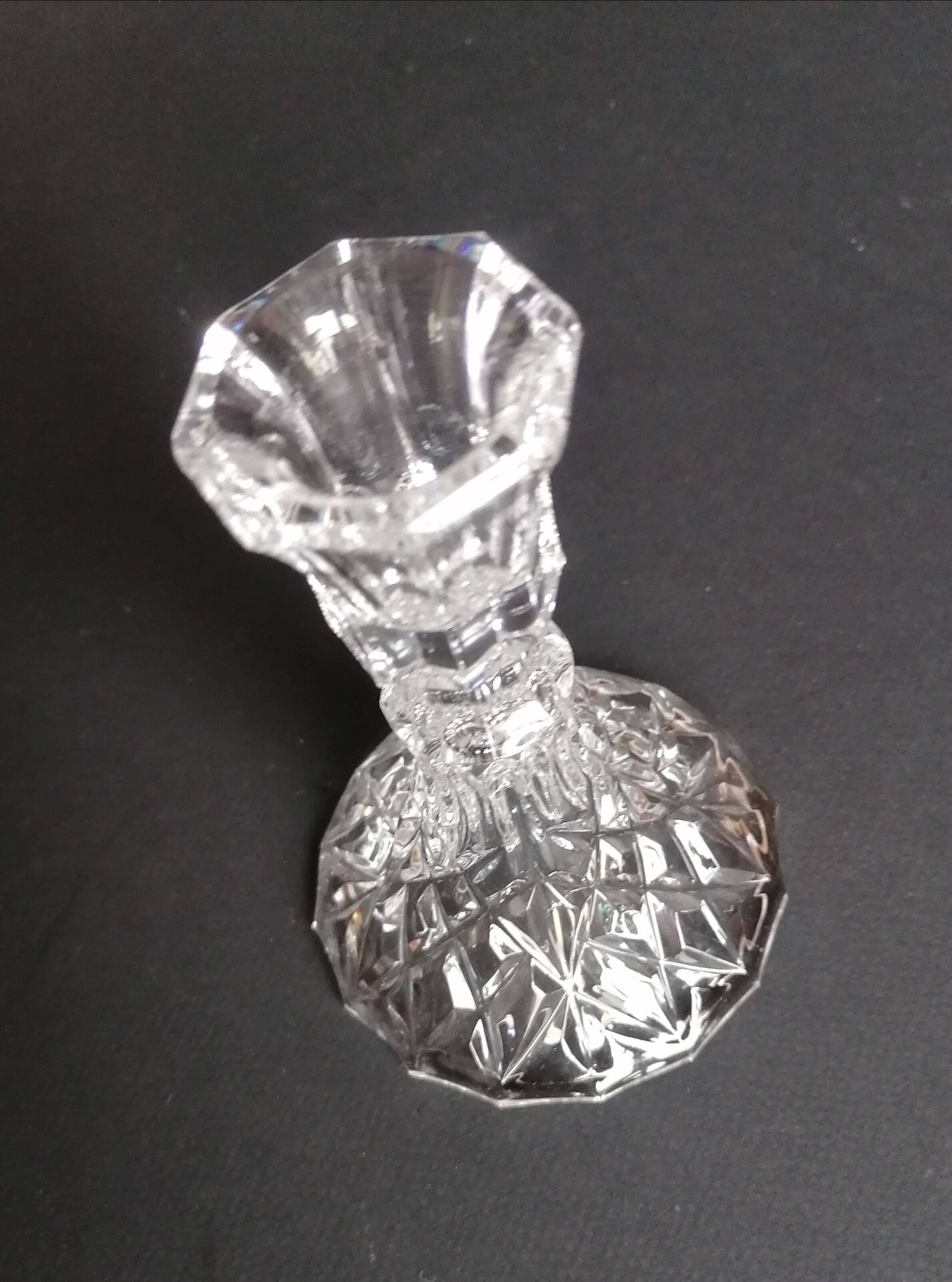 Pair of crystal candle holders