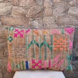 Handmade cushion cover in Berber wool: Moroccan Kilim cushion