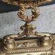 Large round psyche/tilting table mirror, louis xvi/baroque style, in polished patinated brass. 35 x 22 cm