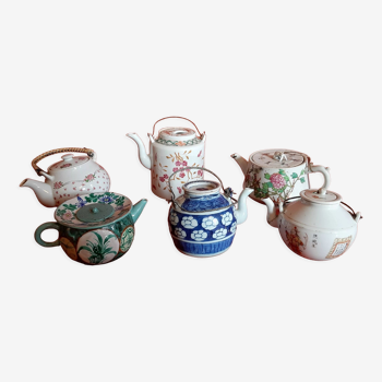 Set of 6 ancient Chinese teapots