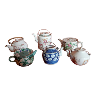 Set of 6 ancient Chinese teapots