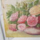 Tableau of a bouquet of flowers on a double-sided wooden panel.