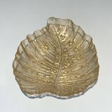 Leaf-shaped ashtray in Murano crystal