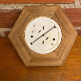 Antique Ceiling Light Wall Lamp Molded Glass + Wooden Support 70s Vintage