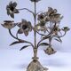 Paire de chandeliers laiton bronze décor floral