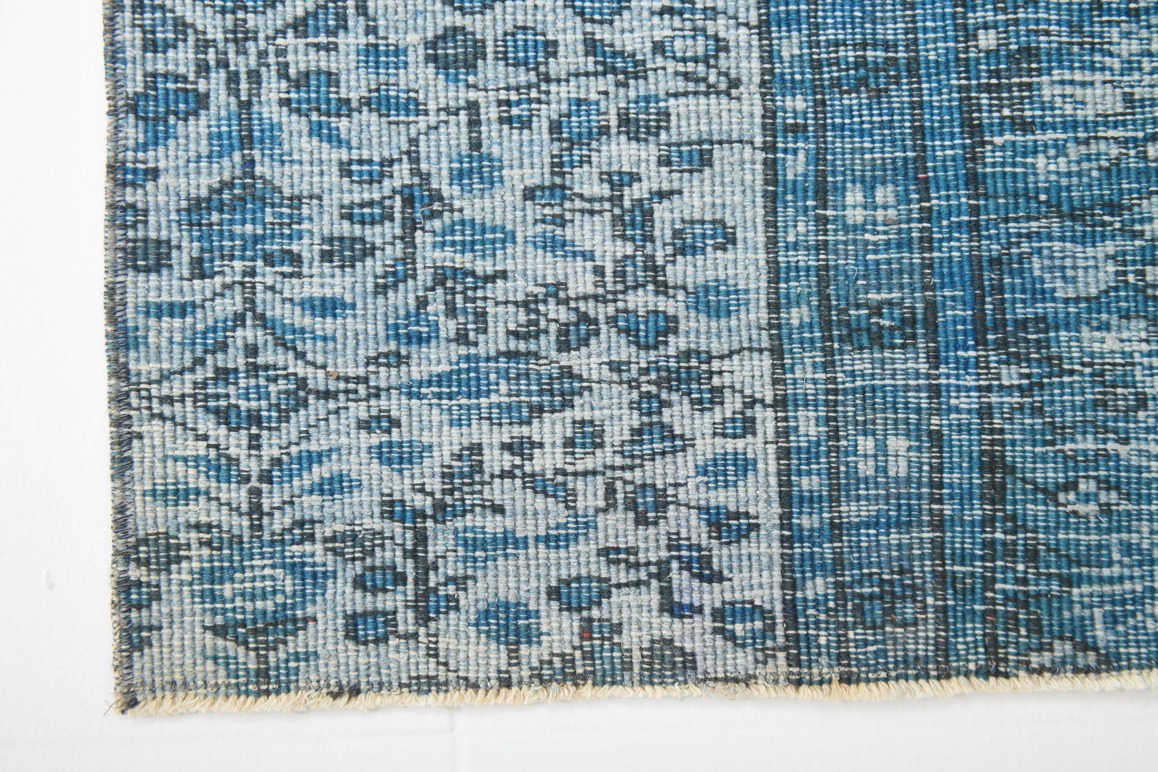 2x5 Blue Small Size Vintage Runner Rug, 61x134Cm
