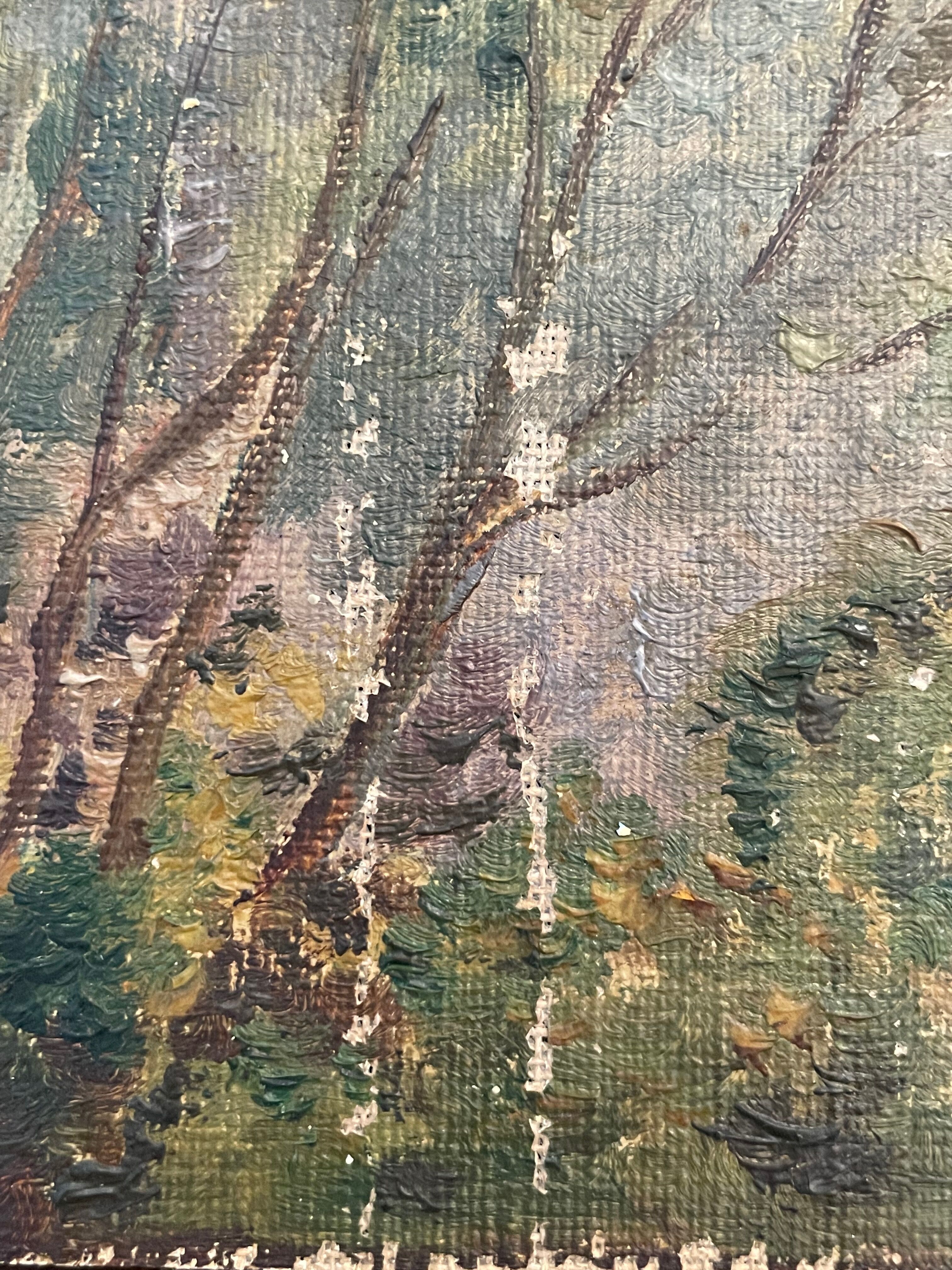 Painting old landscape early twentieth century