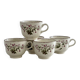 Pagnossin earthenware floral coffee cups, Treviso, Italy.