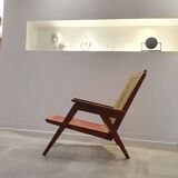Mahogany cane armchair from the 60s