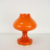 All Glass Orange Table Lamp by Valasske Mezirici, 1970s