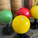 Patère murale boule en bois vintage
