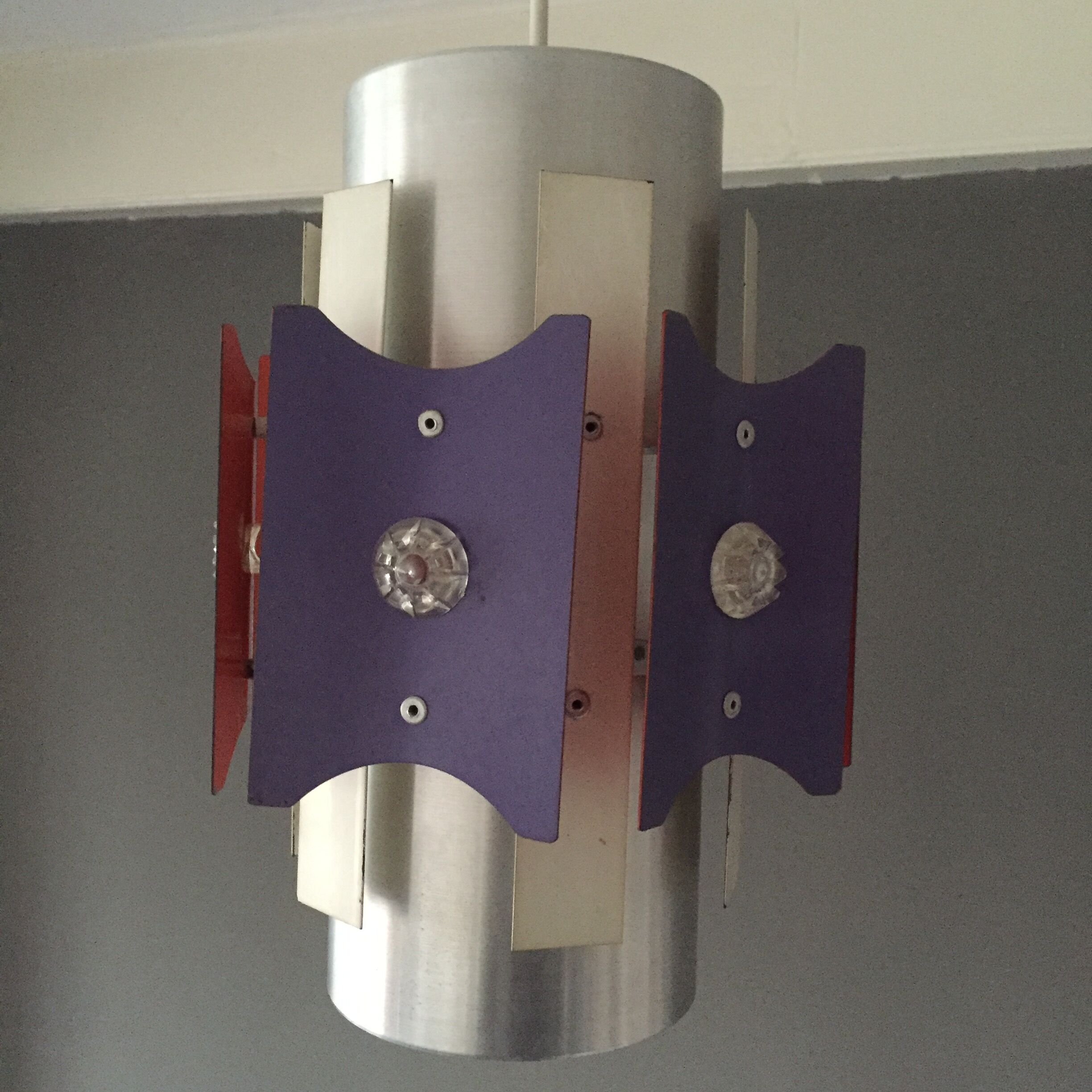 Vintage Lakro Anvia metal industrial design lamp 1960s