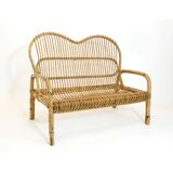 Small Italian rattan sofa from the 60s.