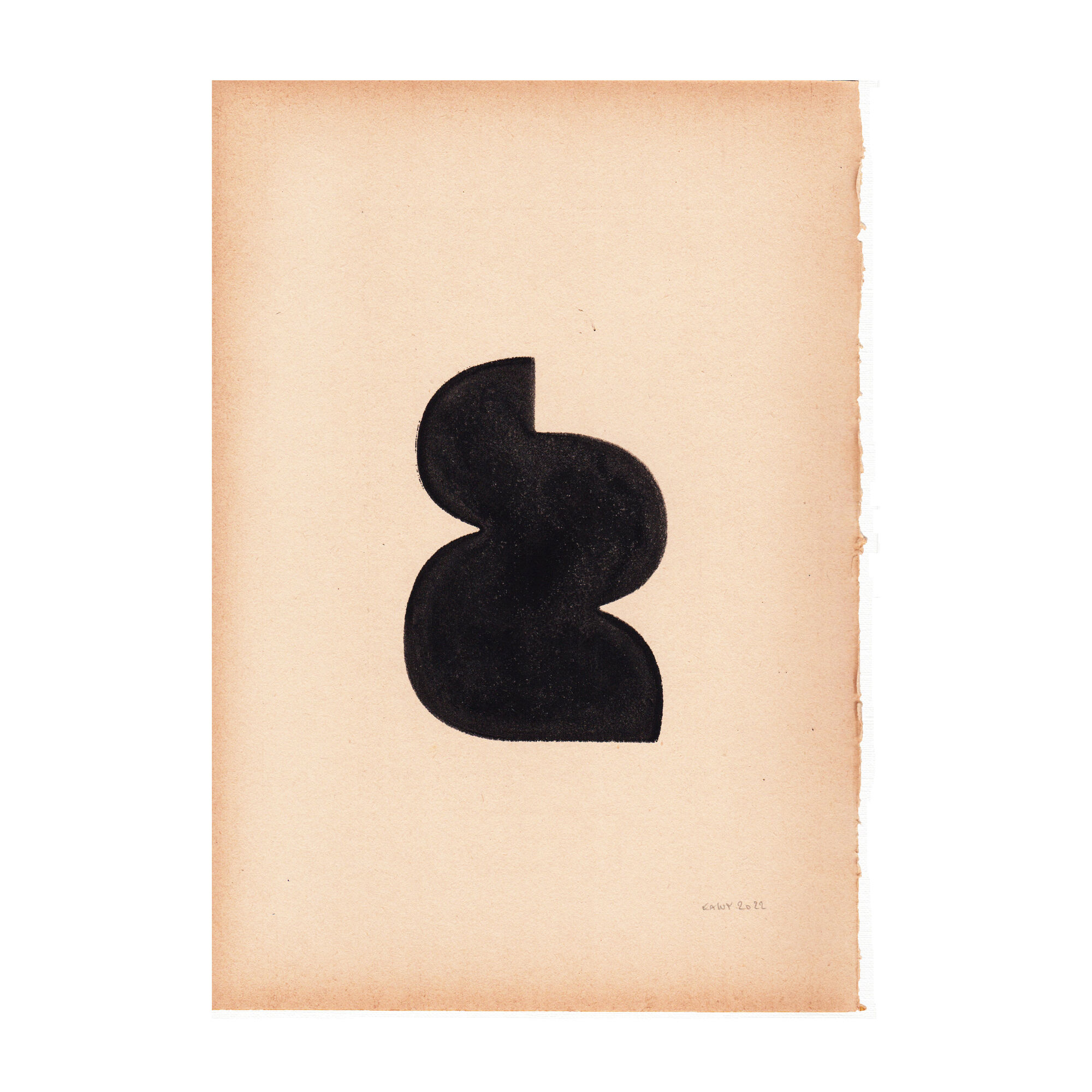 Peinture sur papier, signée Eawy