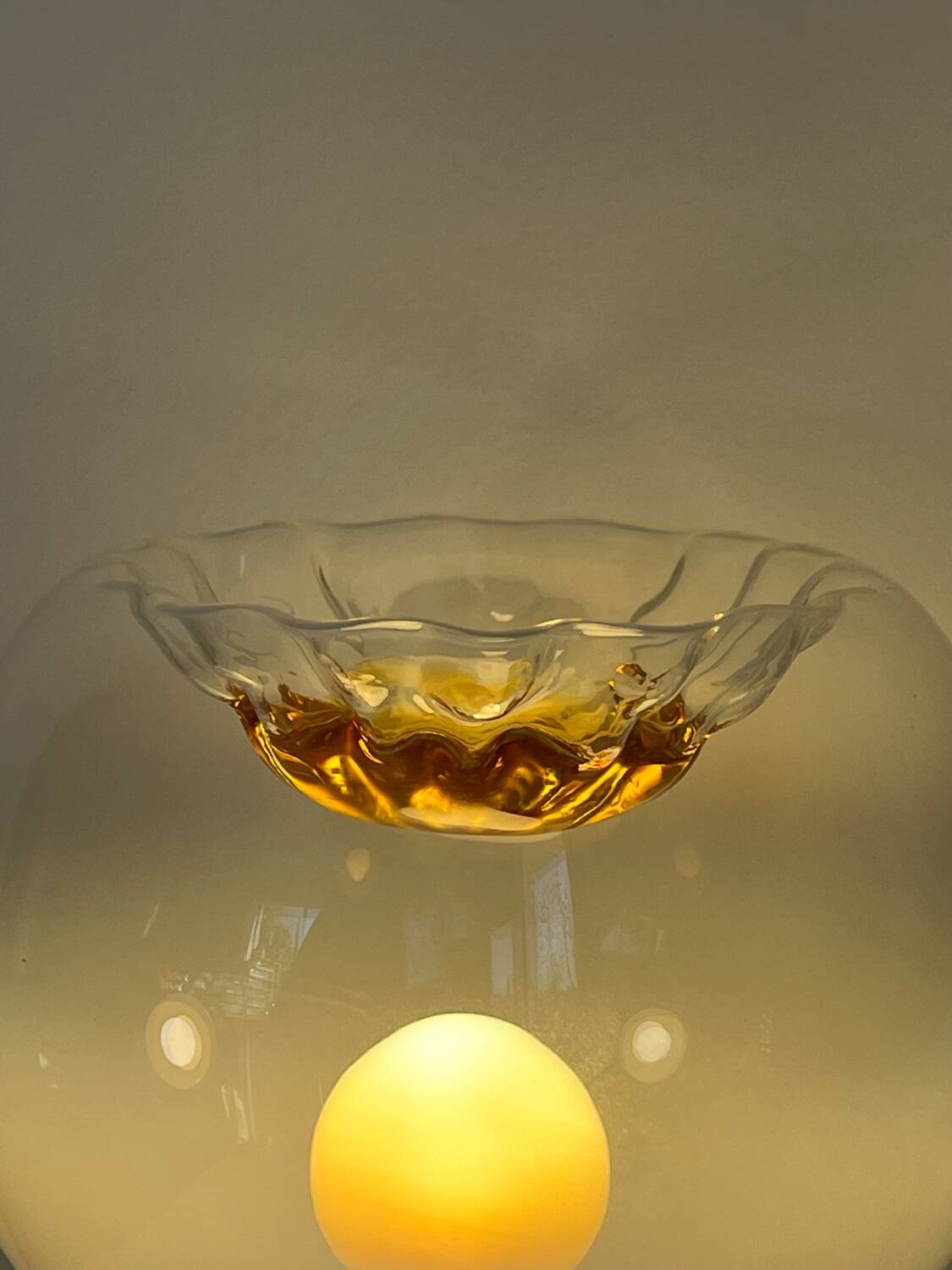 Pair of table lamps with large Murano globes from the 70s.