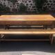 Farmhouse table with 2 solid oak benches